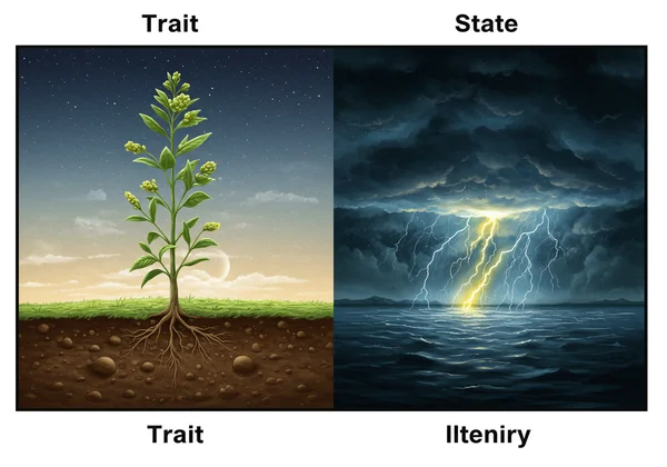Visualizando traço de personalidade vs. estado clínico