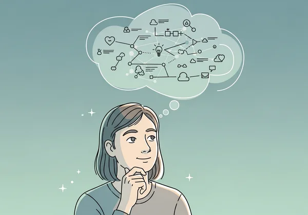 Person reflektiert, versteht emotionale Muster