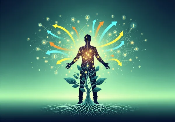 Data points leading to personal growth and self-improvement.