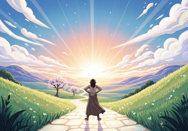 Person stepping onto a path of empowerment