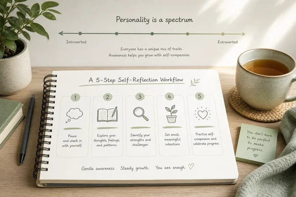 Gentle self reflection workflow steps